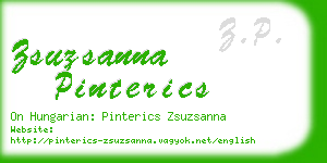 zsuzsanna pinterics business card
